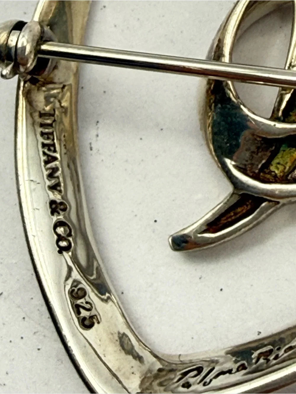 Tiffany & Co. Paloma Picasso 925 Sterling Silver Heart Pin Brooch 5.1g Vintage